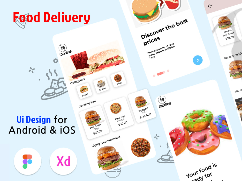 UX/UI design for a mobile app and website for food delivery within 2 ...
