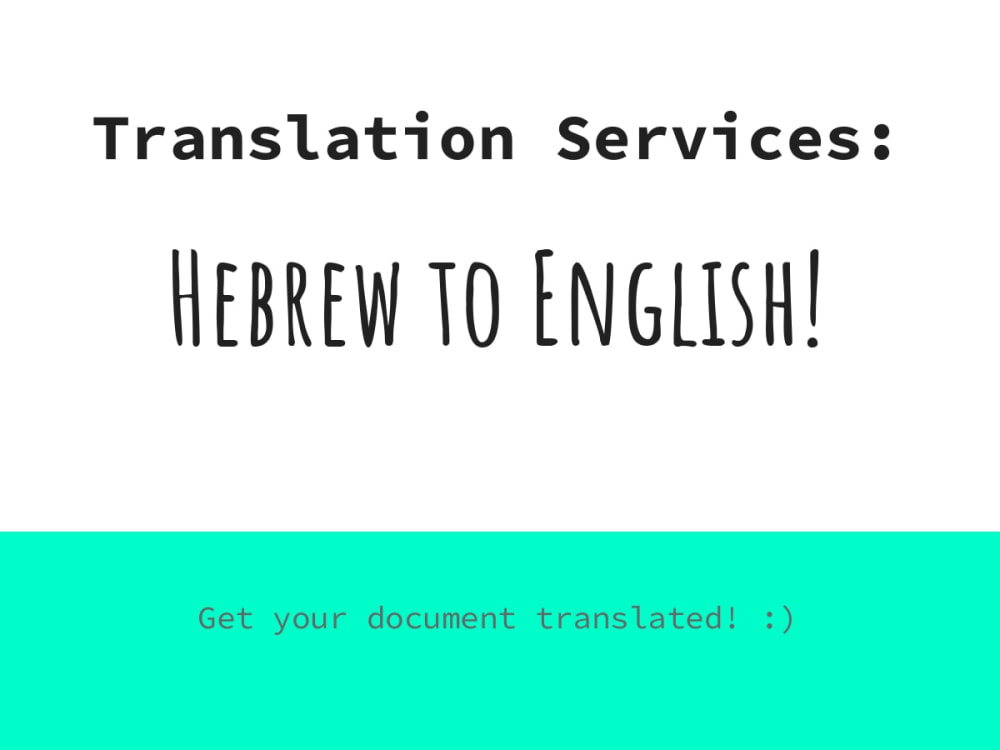 Your Civil Documents translated from Hebrew to English and vice versa Upwork