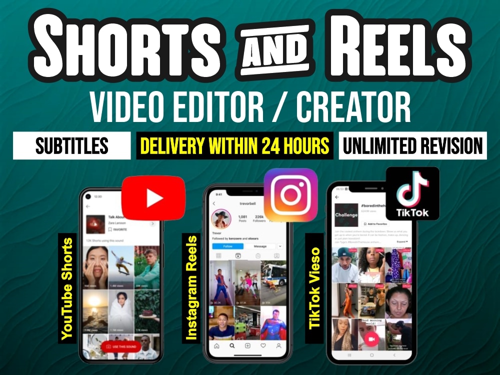 Edit short clips for igtv, reels, tiktok or  shorts by Minn_designs