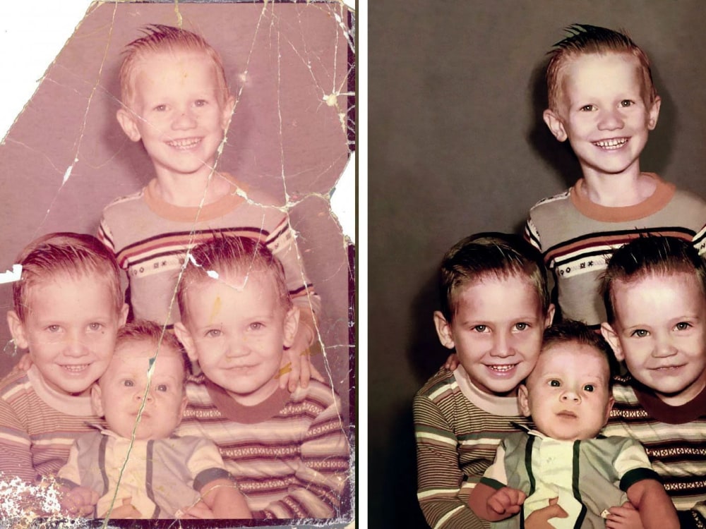 Old photos into restoreable high resolution images Upwork