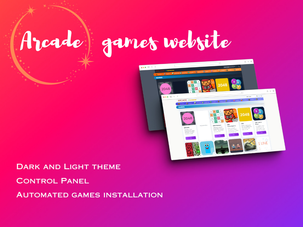 Arcade Games Website with control panel | Upwork