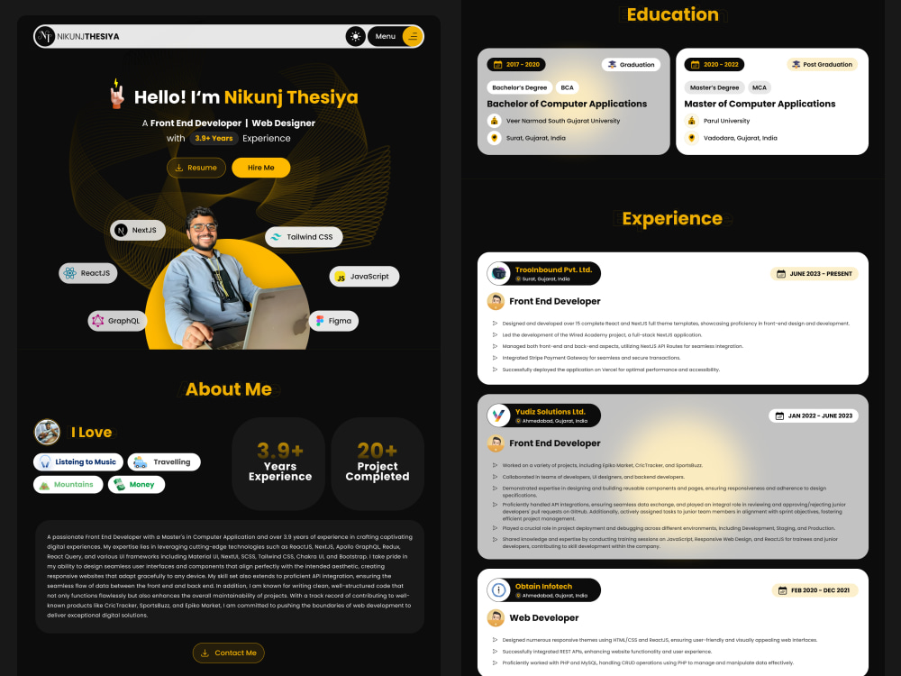 Professional and attractive portfolio website UI/UX design in Figma ...