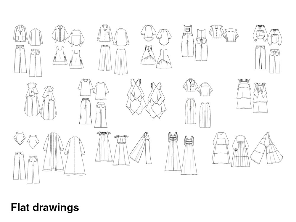 Flat sketch- technical drawing of your garment. | Upwork