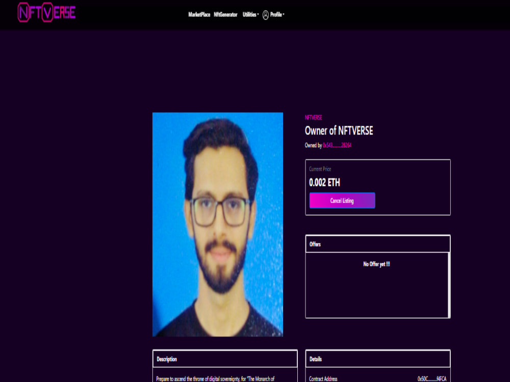 A NFT Marketplace DApp Upwork