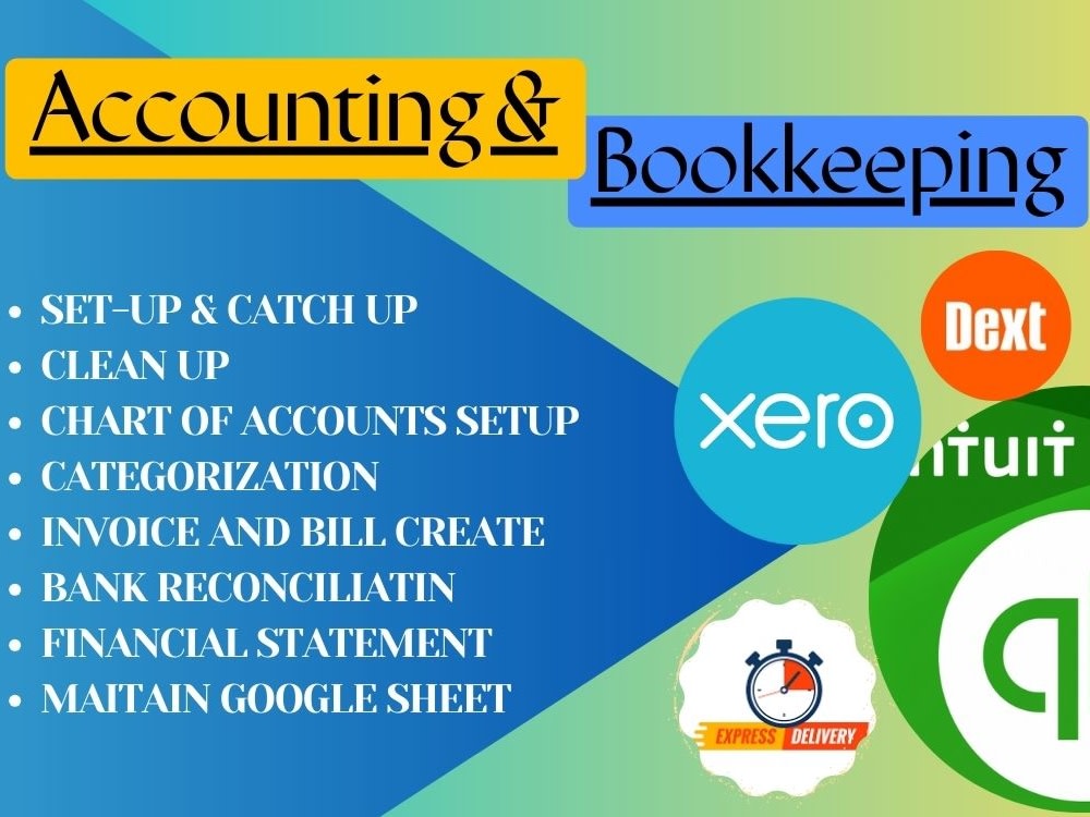 To setup, cleanup, and bookkeeping in QuickBooks, Xero, wave, and Excel