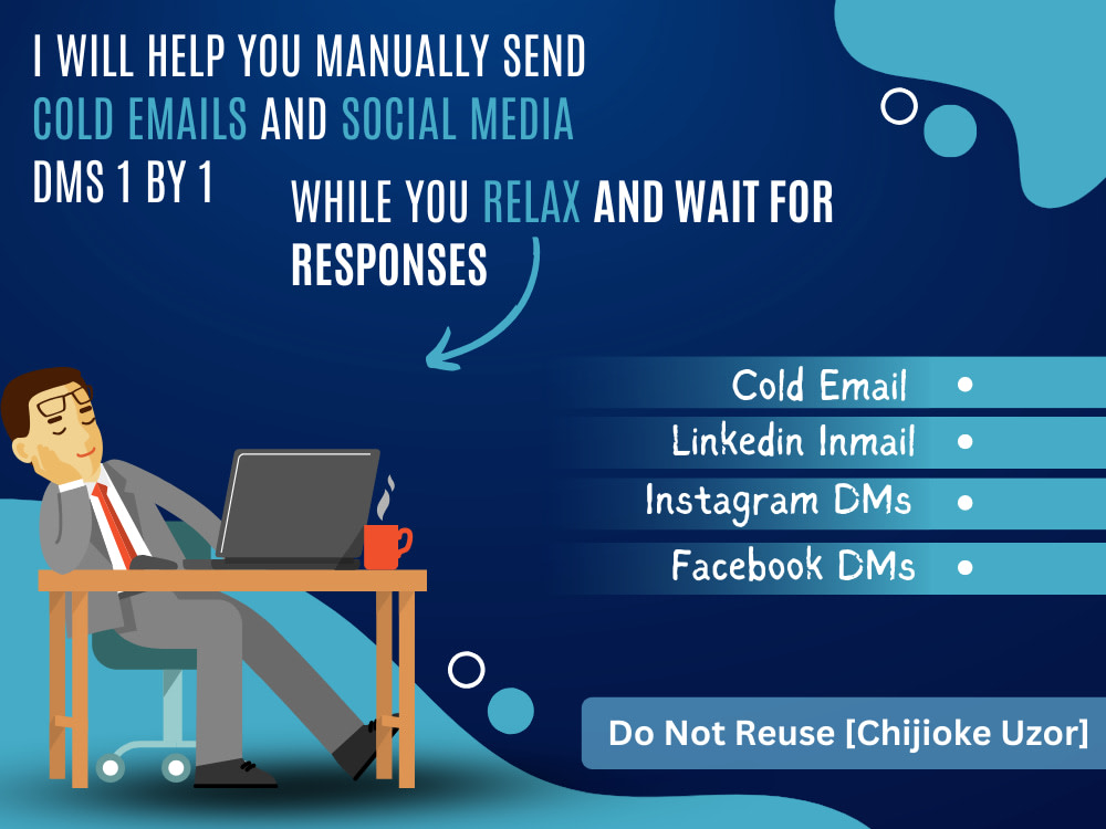 Manually sent cold emails and social media DMs 1 by 1 to your prospect