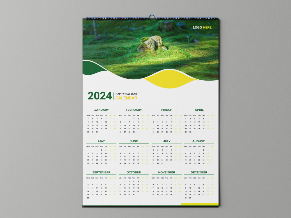 A fantastic printable calendar (wall, desk) and holiday list design