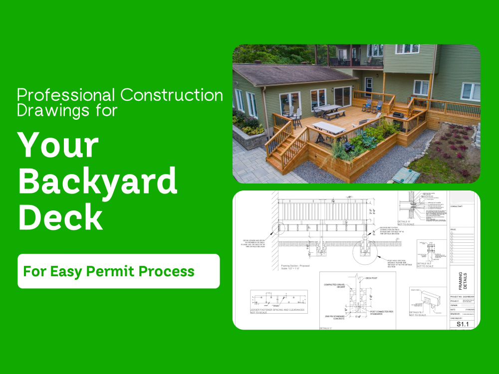 A complete Set of Construction Drawings for YOUR Backyard Deck Upwork