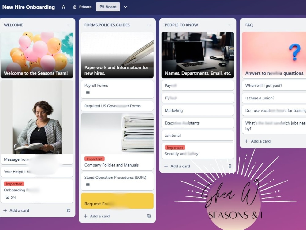 A new Trello Workspace Upwork