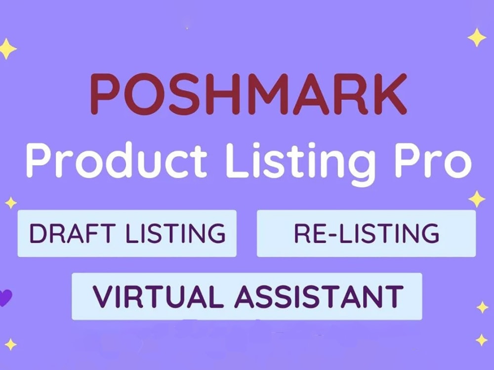 Poshmark product listing, closet listing, and draft listing services