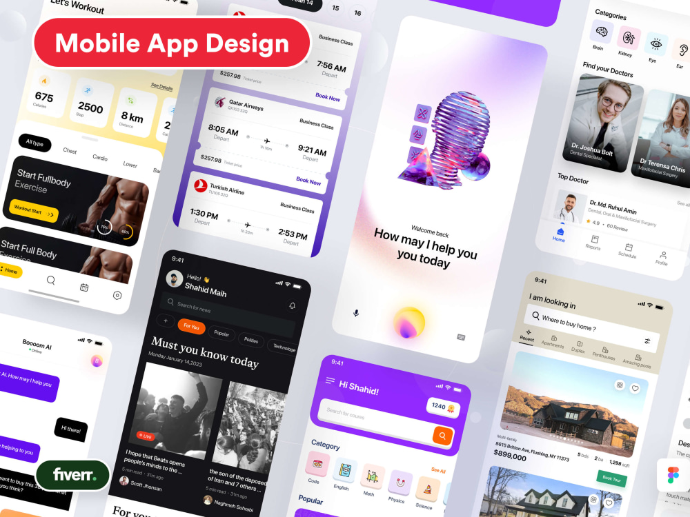 Custom UI/UX design for Android / iOS Mobile app | Upwork