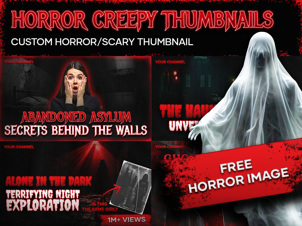 Horror scary thumbnail design for youtube Upwork