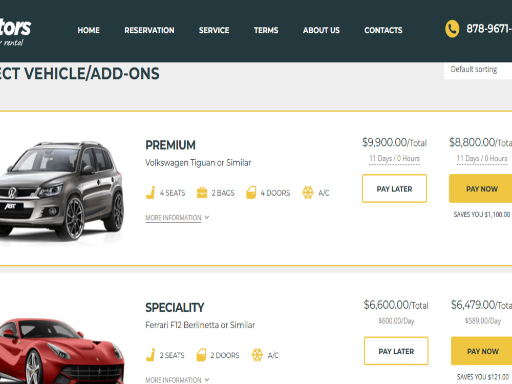 Rental Car Website and reservation Upwork