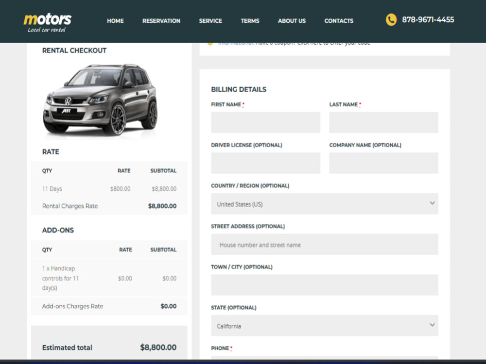 Rental Car site and reservation Upwork