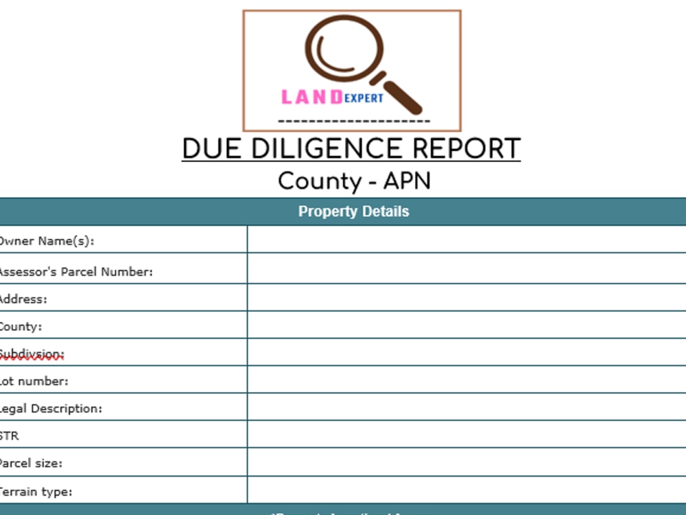 Vacant Land Due Diligence Report Upwork