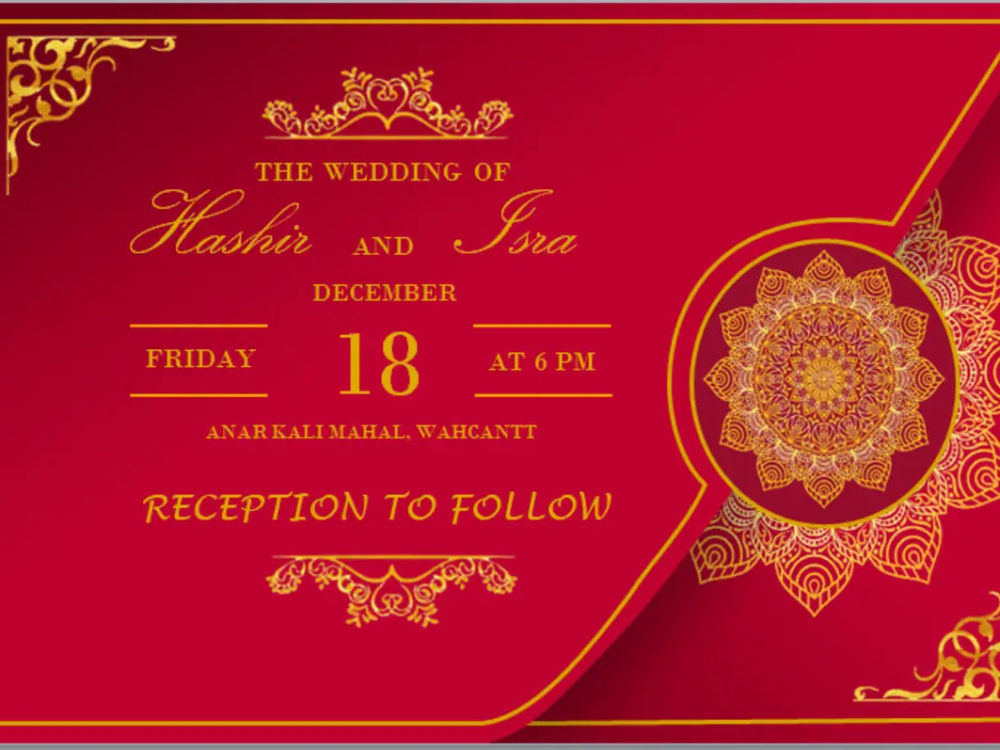 Elegant wedding invitation card or any event invitation designs Upwork