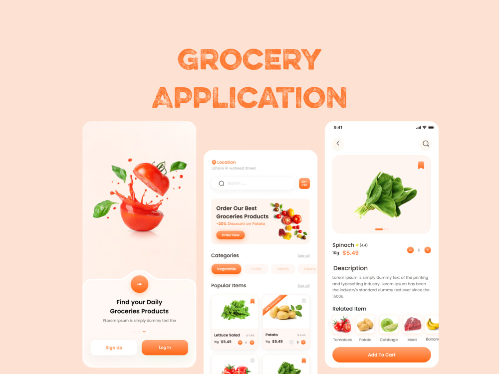 A grocery application like Kroger Instacart Walmart Grocery. Upwork