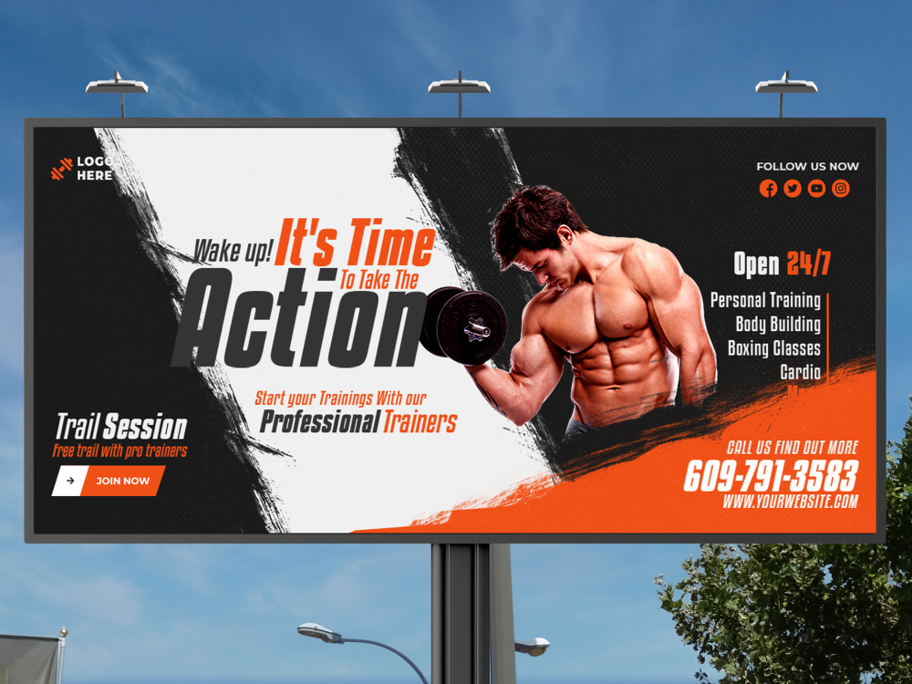 Billboard, signboard, signage, yard sign, banner design Upwork