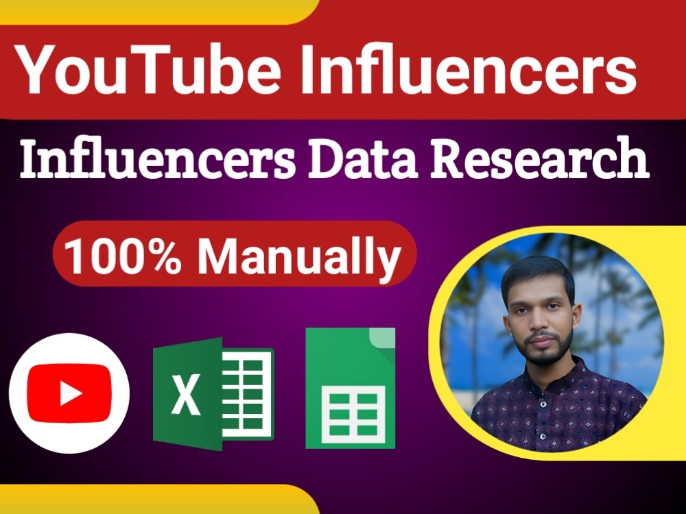 Best Youtube Influencers Data List as Your Like Upwork