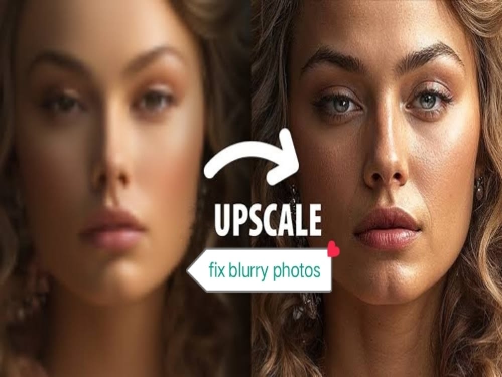 Blurry photo enhancement, upscale, sharpen, unblur photo editing