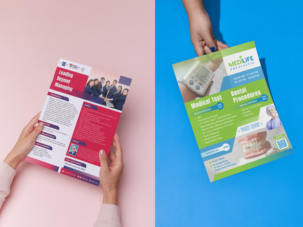 Educational, course, corporate flyer in 1 day | Upwork