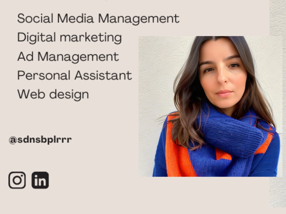 I do social media management, advertising and design. Upwork