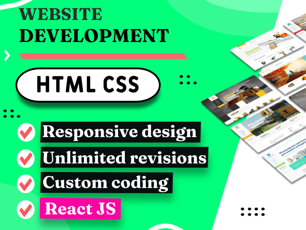 I will built professional responsive website custom HTML, CSS, JS | Upwork
