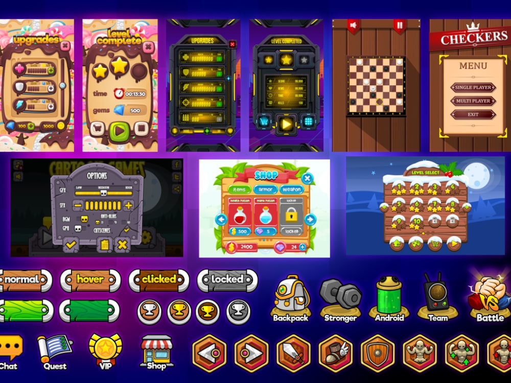 Stunning video game User Interface design Upwork