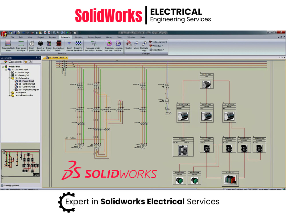 Schematics, Wiring diagram and BOM using SolidWorks Electrical Upwork