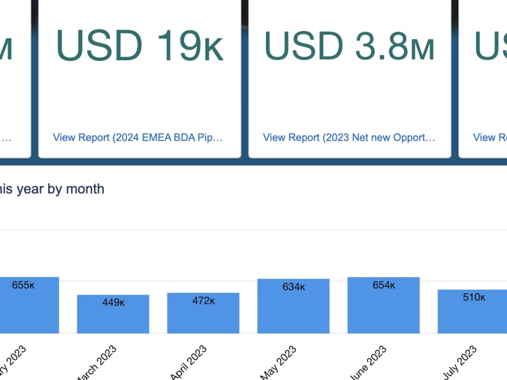 Salesforce and Hubspot Dashboards Upwork