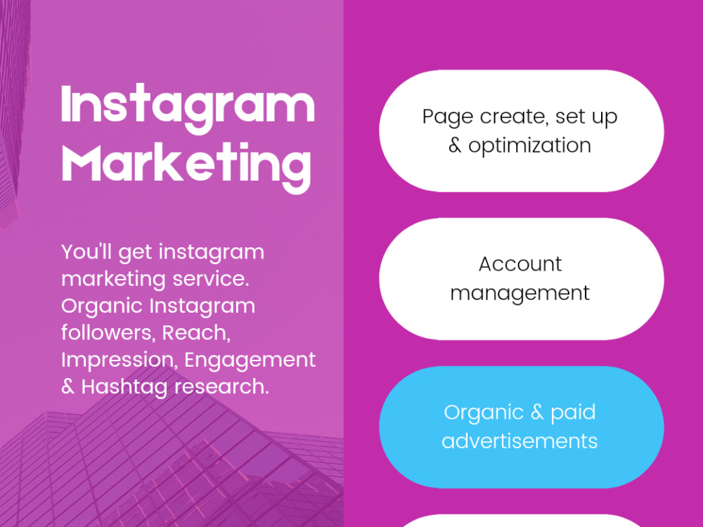 Instagram marketing service. Organic followers,reach,impression