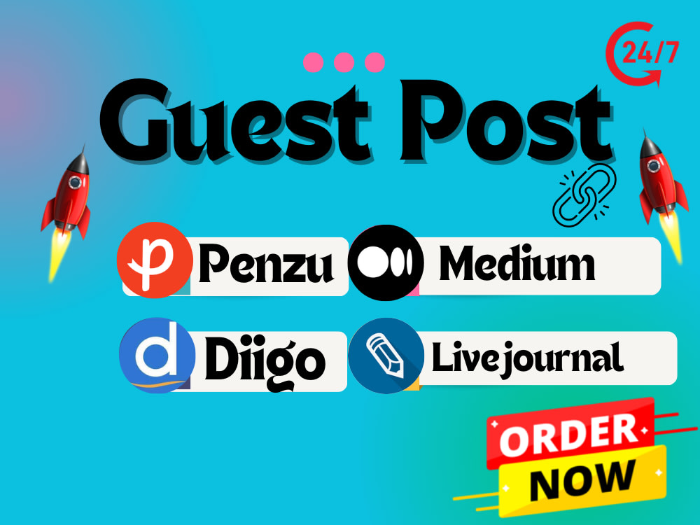 Write & Publish 4 Guest Post On Penzu, Medium, Diigo, Livejournal