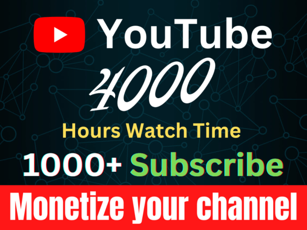 Organic 4000 hours youtube watch time for channel monetization