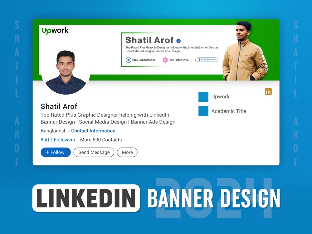 A professional and eyecatching LinkedIn Cover, Banner, Header Upwork