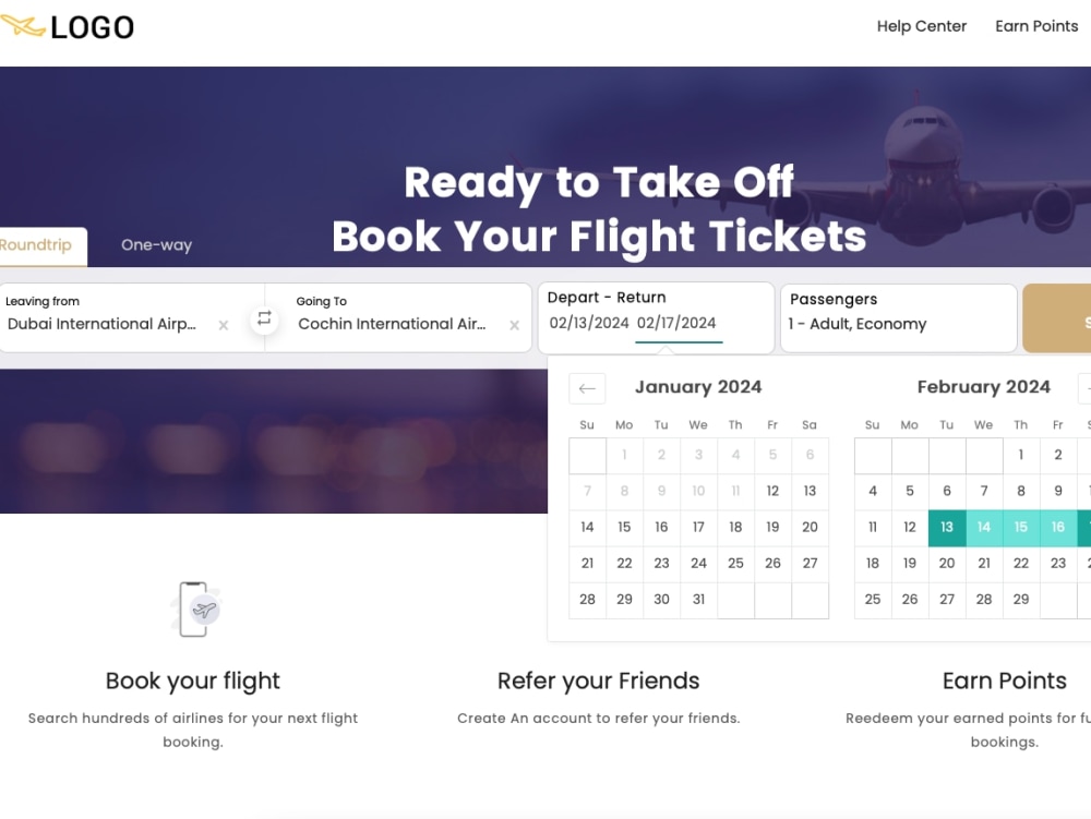 Flight booking software with attractive user interface | Upwork