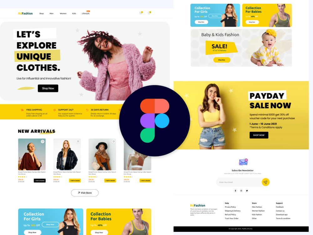 Clean modern web ui design app ui, website, landing page designs | Upwork