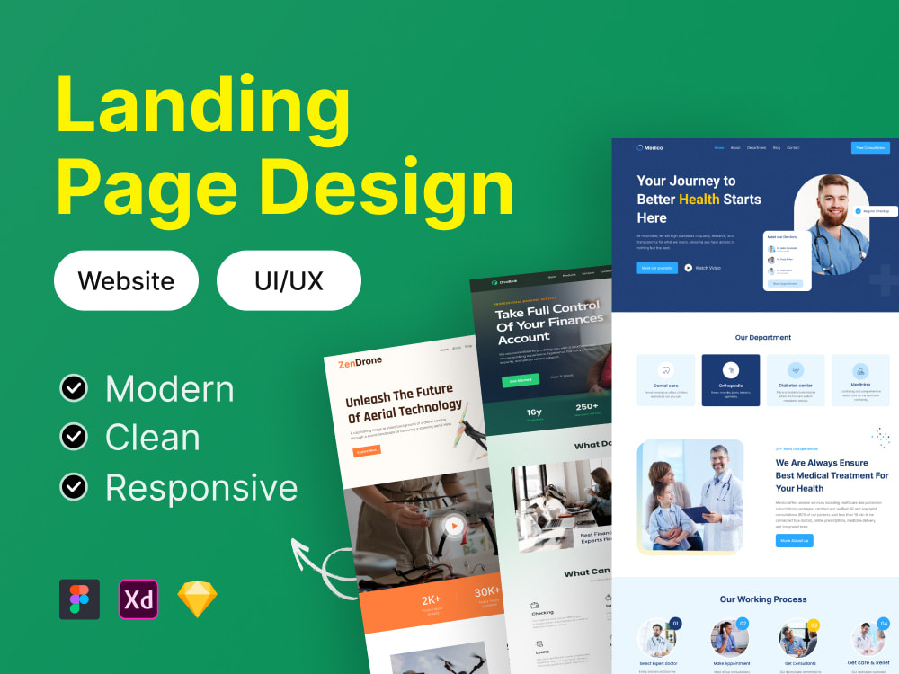 Ui ux website design in figma, landing page ui ux web design | Upwork