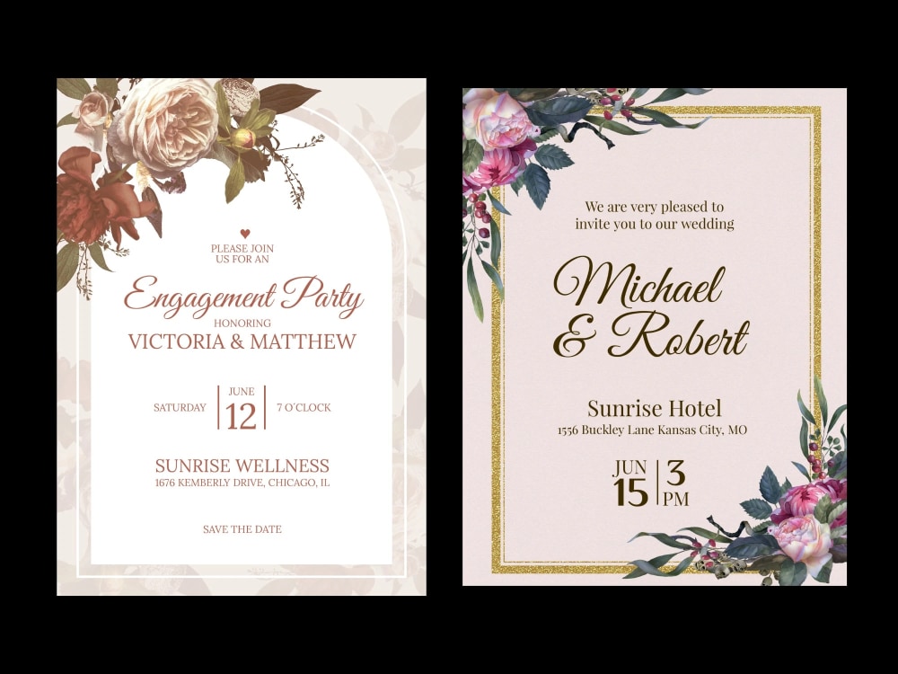 Pdf printable invitations for events and wedding | Upwork