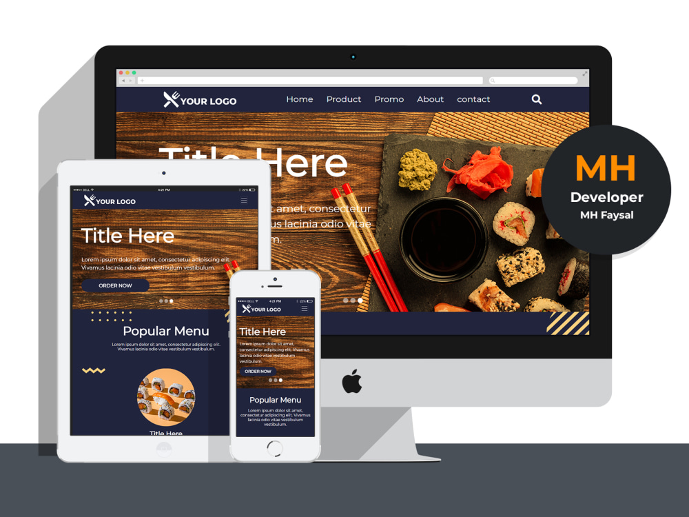 Full responsive Landing page website with HTML, CSS, JavaScript ...