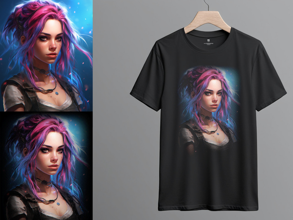 Halftone raster photos, eliminating black background Upwork