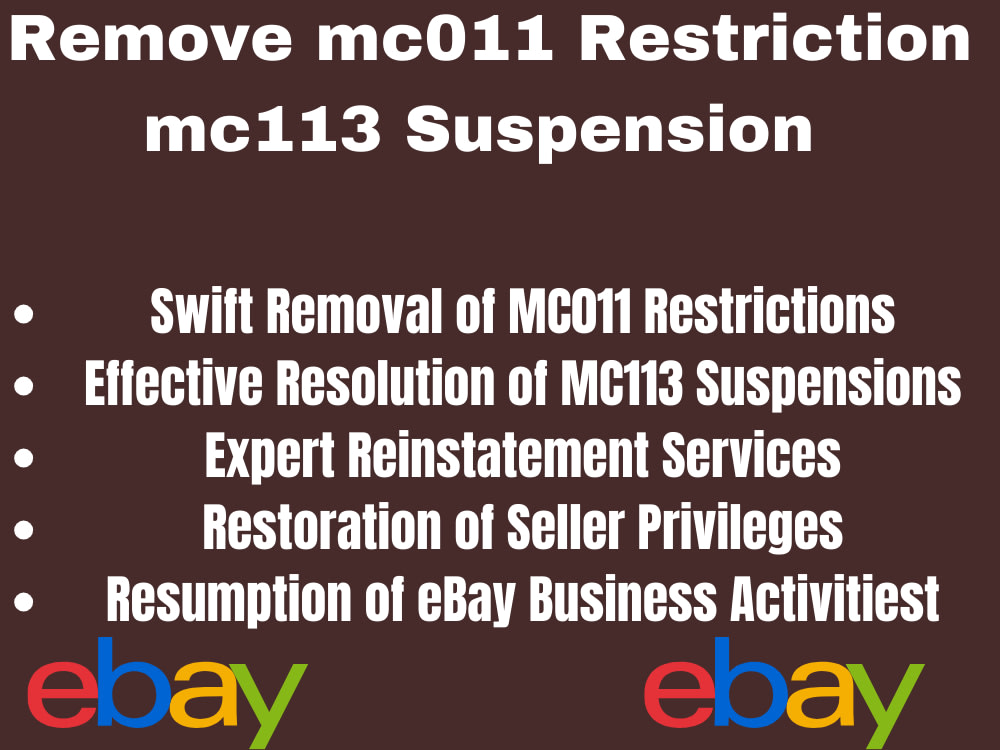 Reinstatement mc011 , mc113 suspension, reinstate ebay suspended