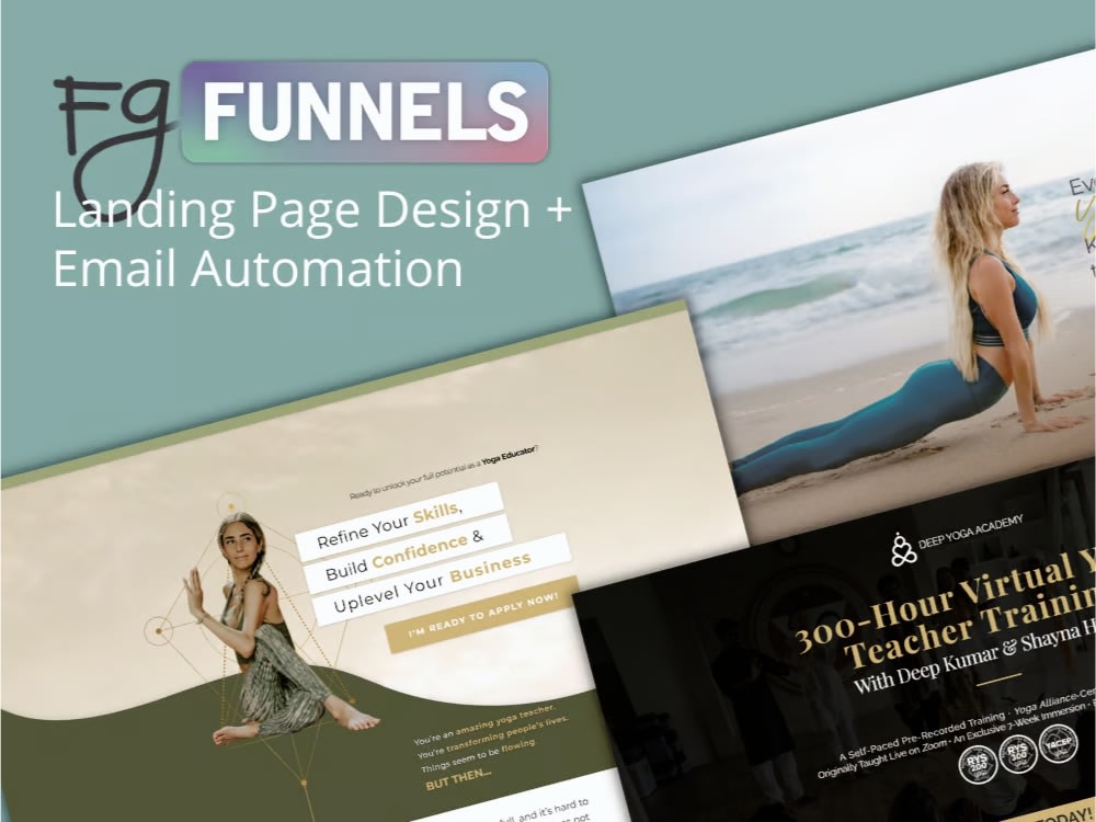 A FG Funnel landing page with email automation for your Course/Funnel