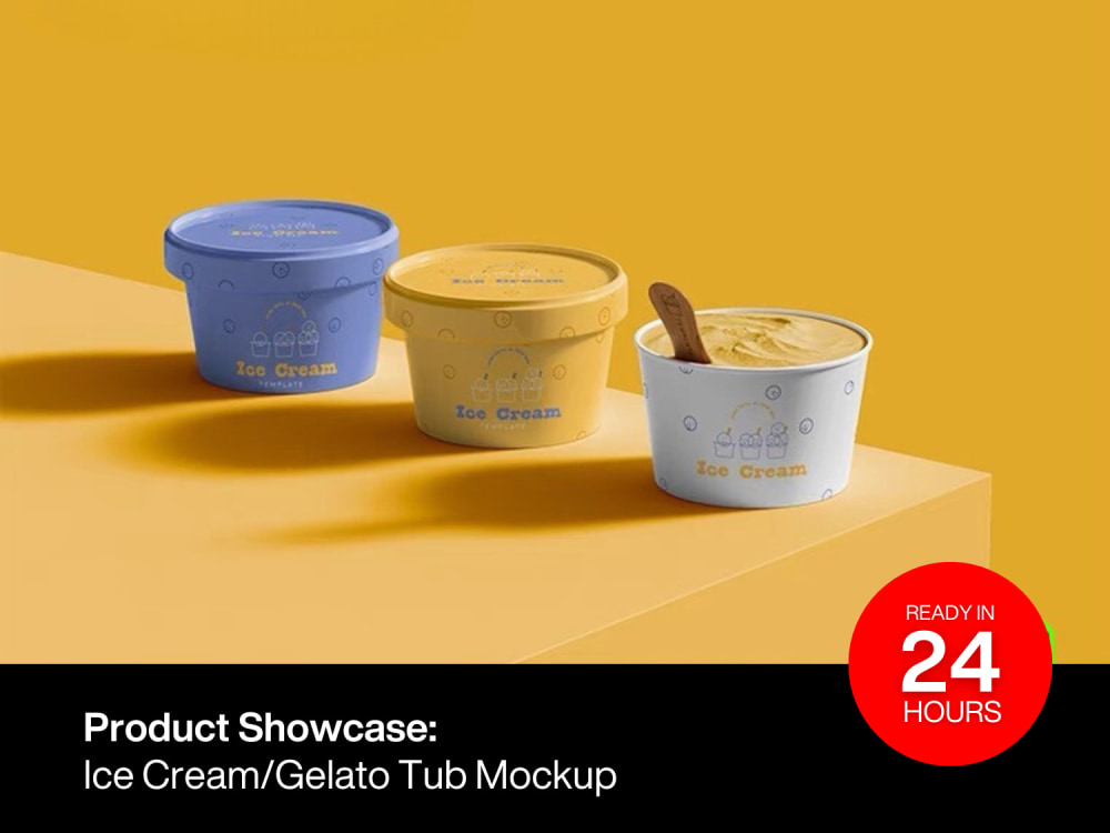 Product Showcase | 3D Product Rendering | Ice Cream/Gelato Tub Mockup ...