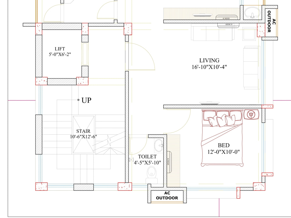 2d floor plan and detail working drawing in AutoCAD | Upwork