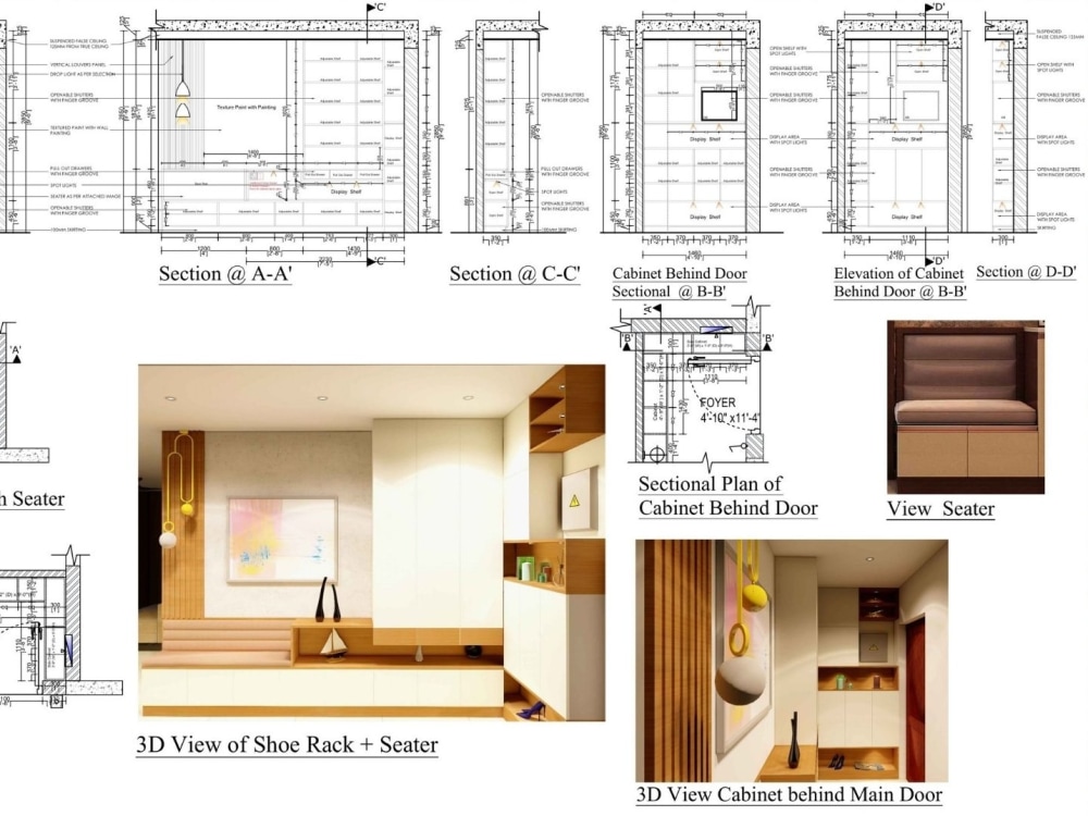 Interior design 2d,3d floor plan and working drawing | Upwork
