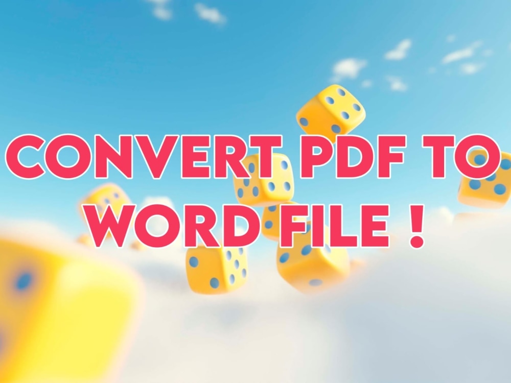 Convert PDF into Word Files in Cheapest Prices Upwork