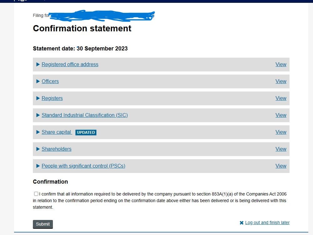 File confirmation statement with companies house. Upwork