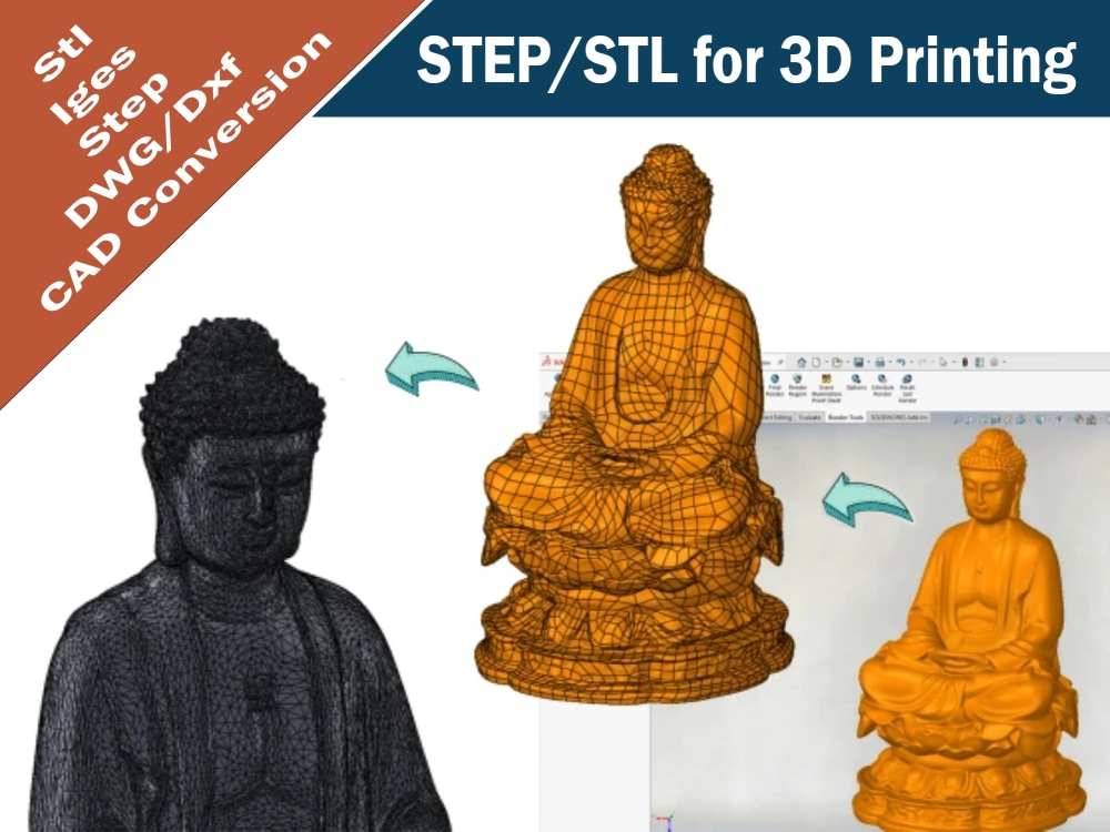 Stl file conversion into STEP CAD file for 3d printing Upwork