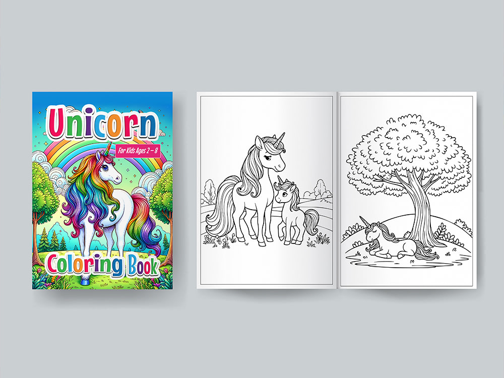 Design kids coloring book cover | kids coloring book interior | kids
