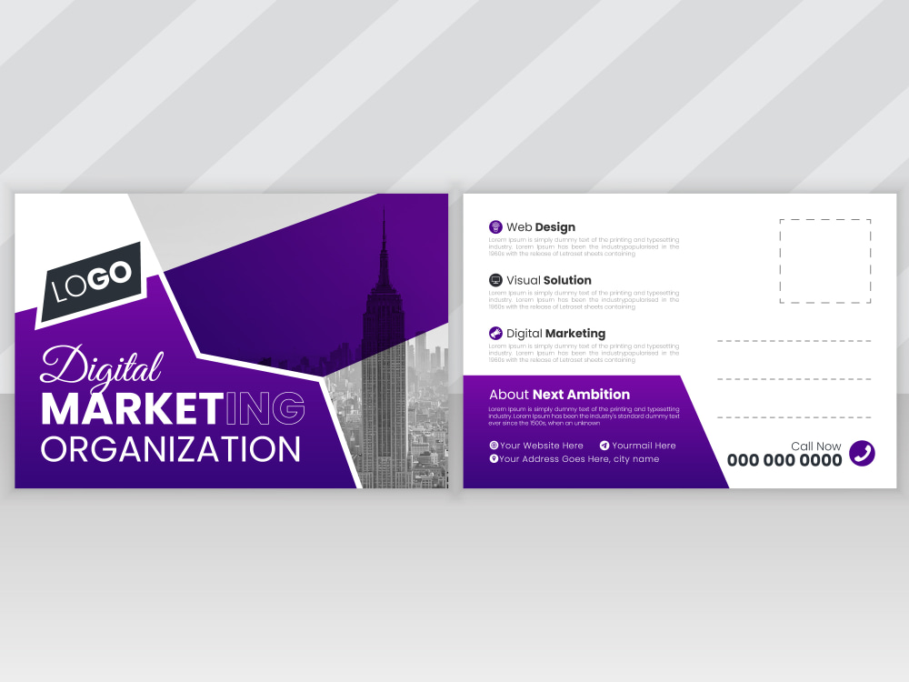 A promotional direct mail or modern eddm postcards Upwork